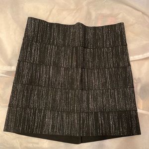 Pleasure Doing Business Black and Silver Bandage Skirt Size XS